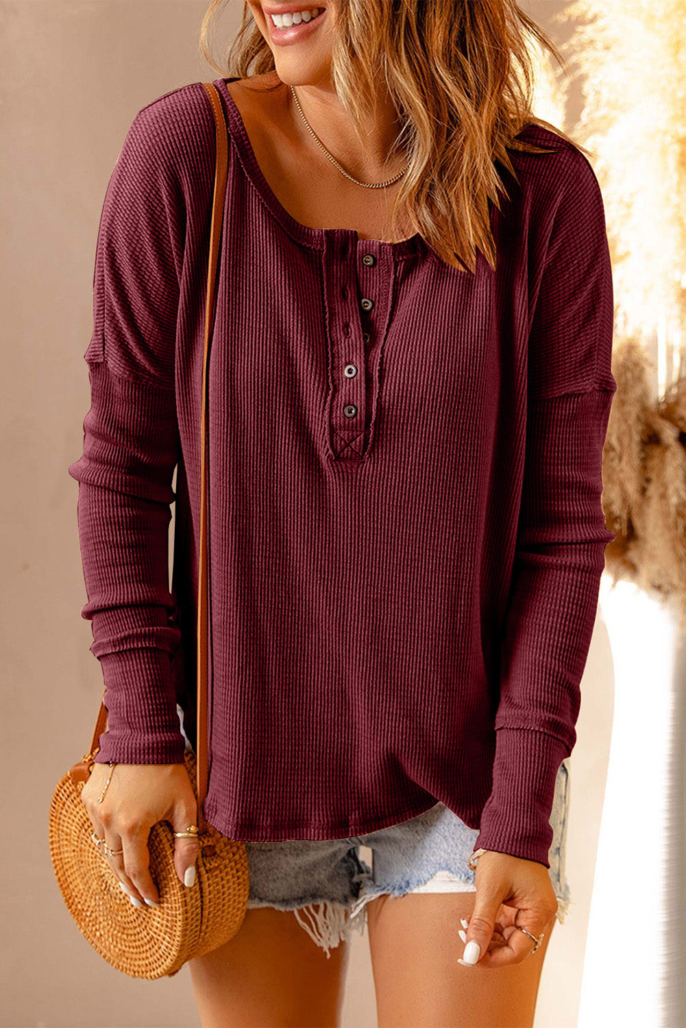 Lucie Waffle Knit Top