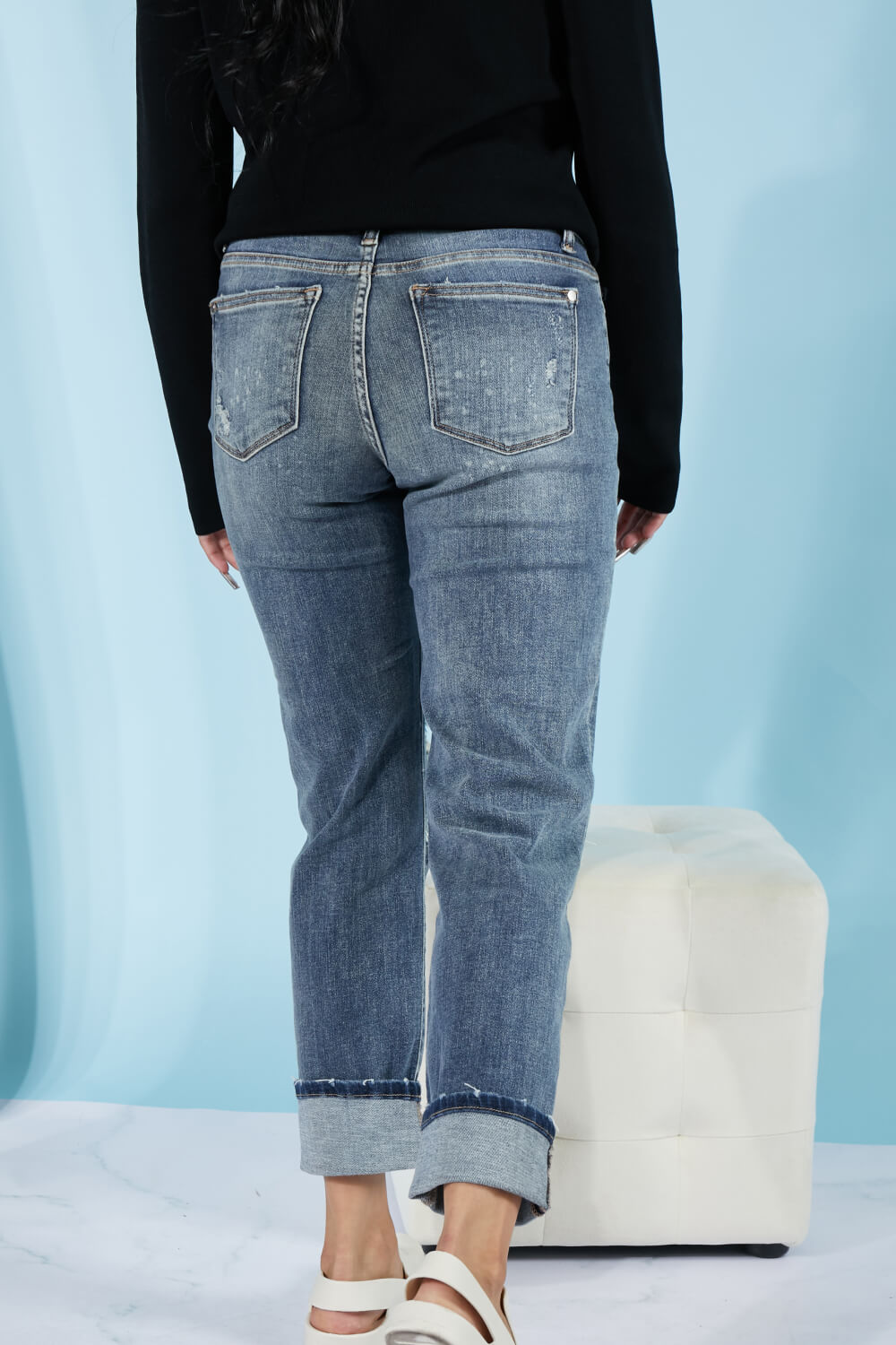 Lindsey Judy Blue Boyfriend Jeans