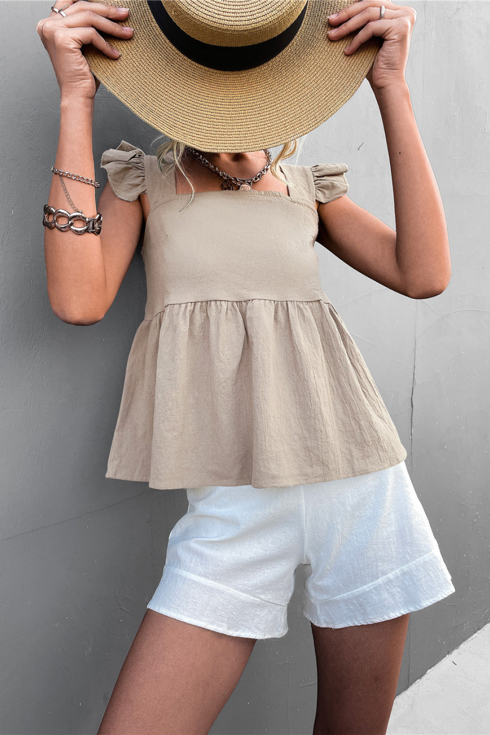 Squared Up Peplum Top