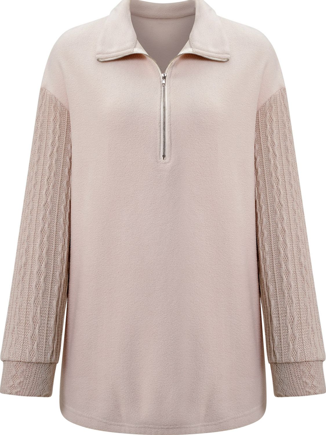 Quarter Zip Spliced Sweatshirt