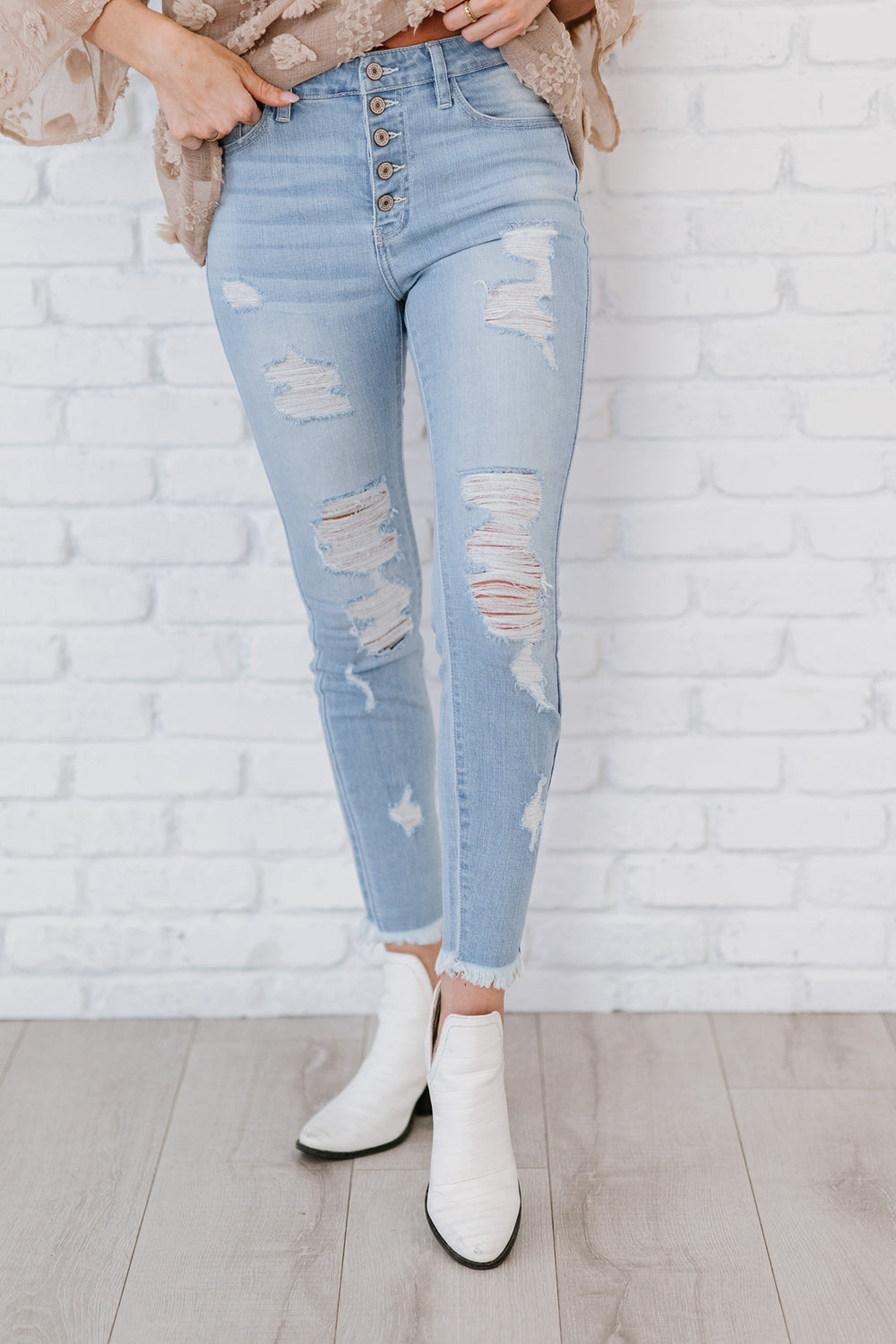 At Last Kancan Distressed Jeans
