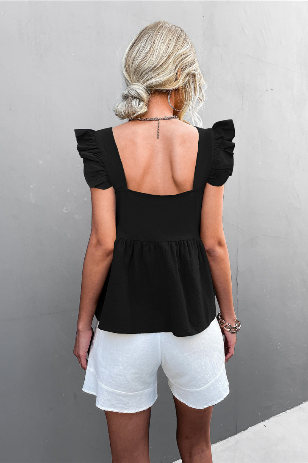 Squared Up Peplum Top