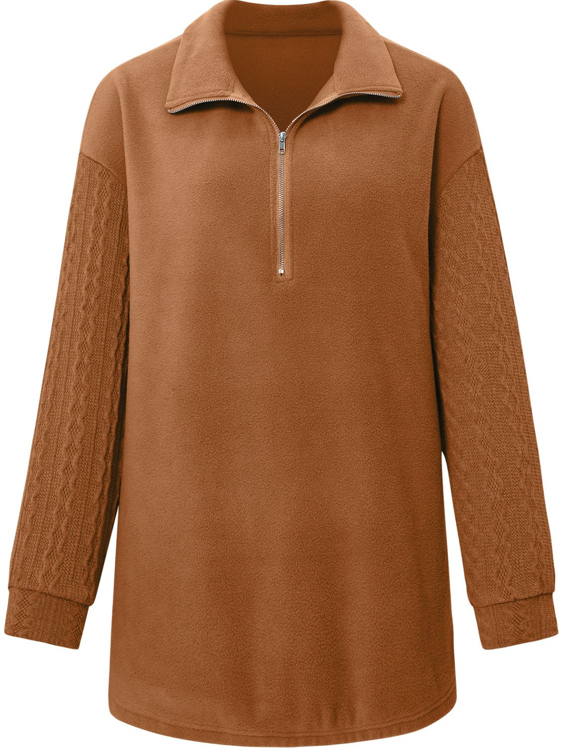 Quarter Zip Spliced Sweatshirt