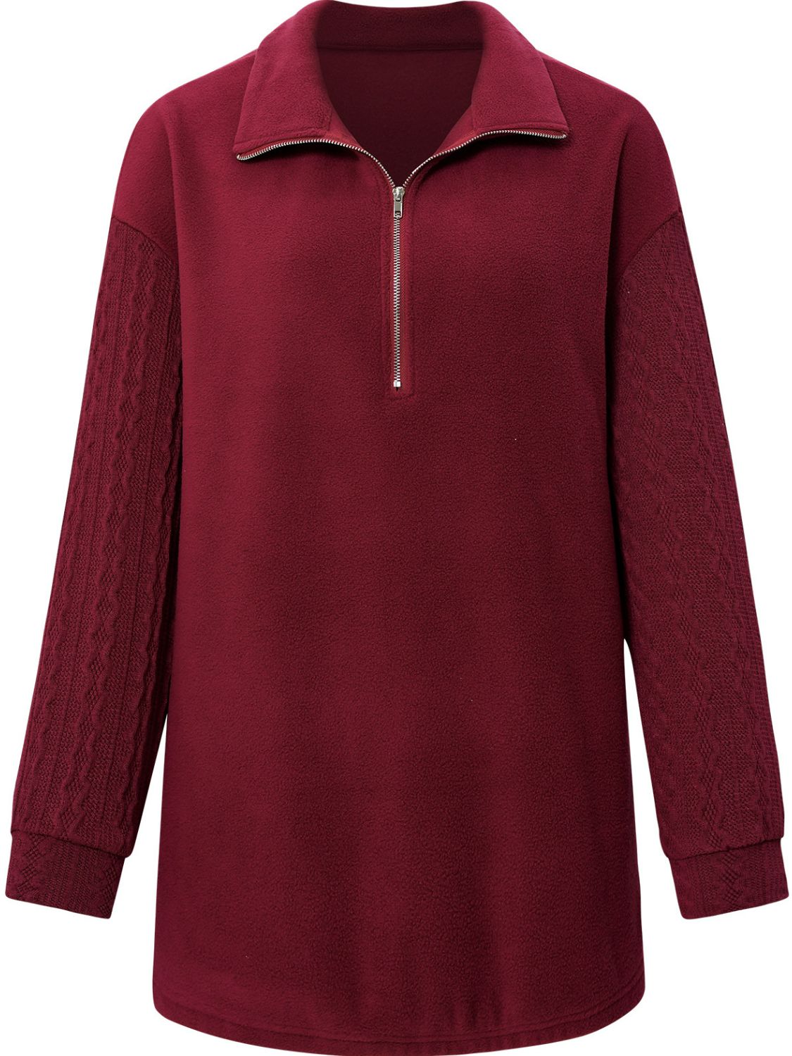 Quarter Zip Spliced Sweatshirt
