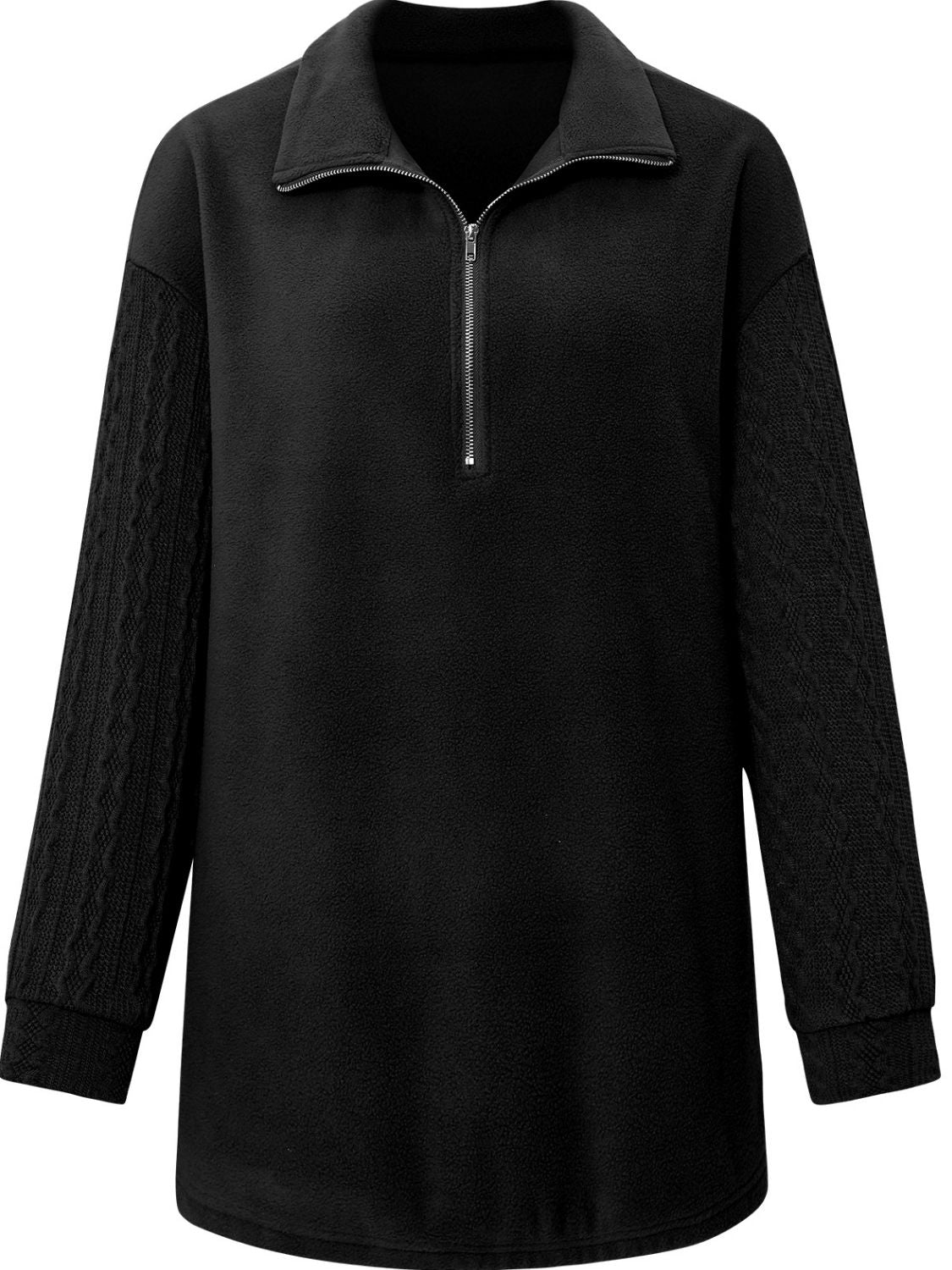 Quarter Zip Spliced Sweatshirt