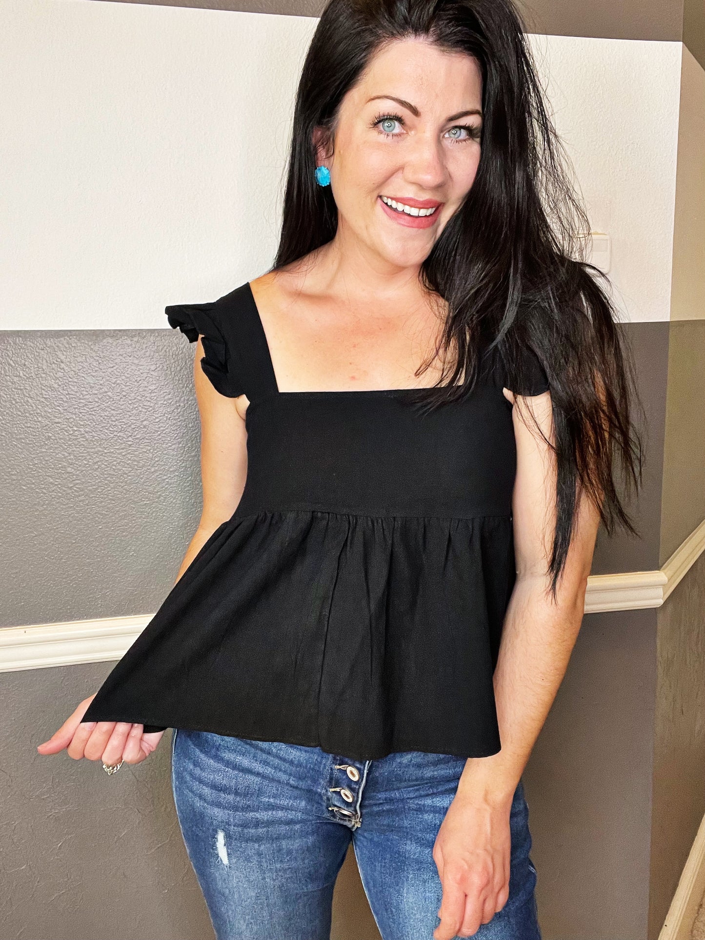Squared Up Peplum Top