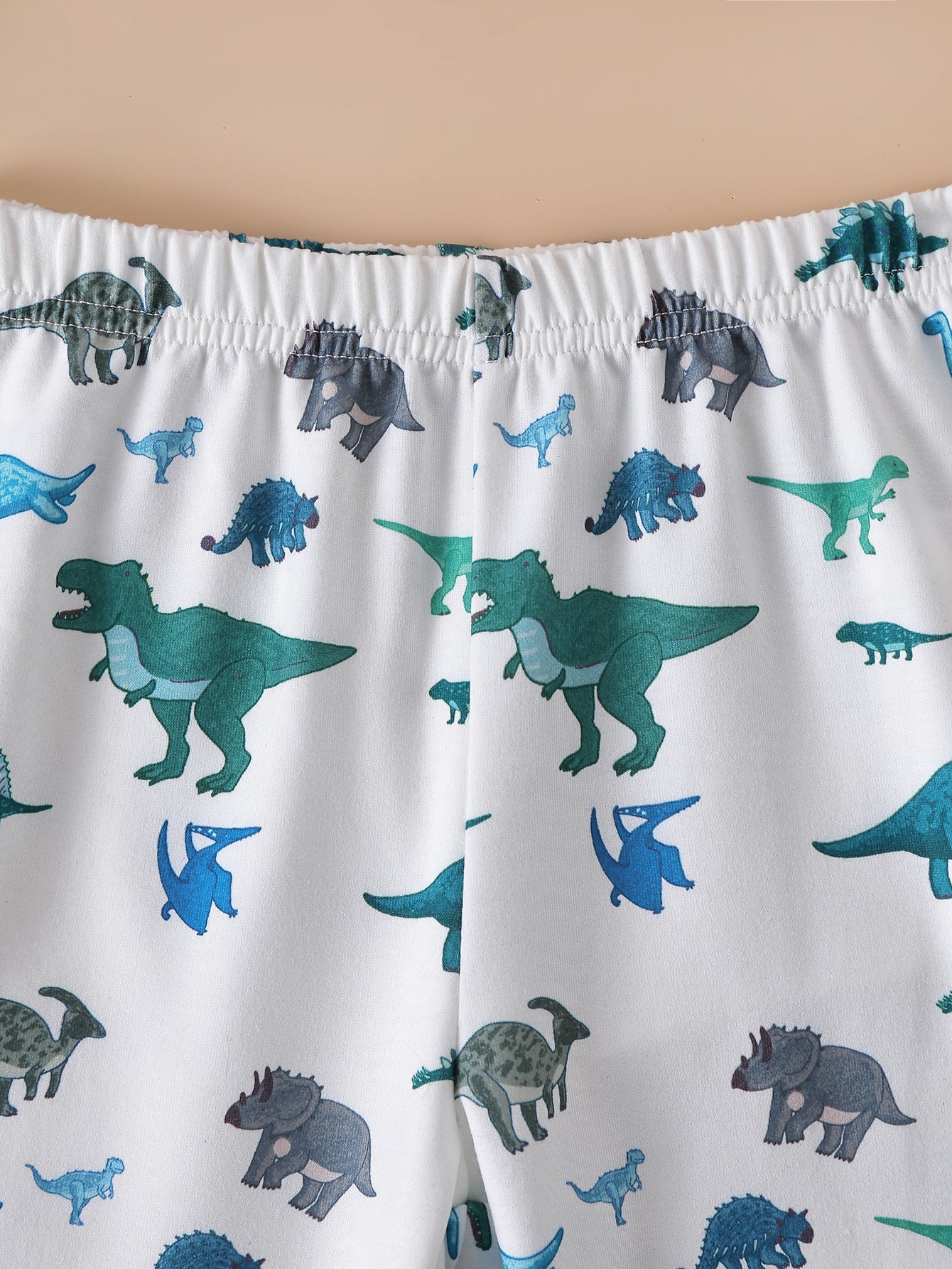 Kids Cable-Knit Print Pullover and Dinosaur Print Pants Set