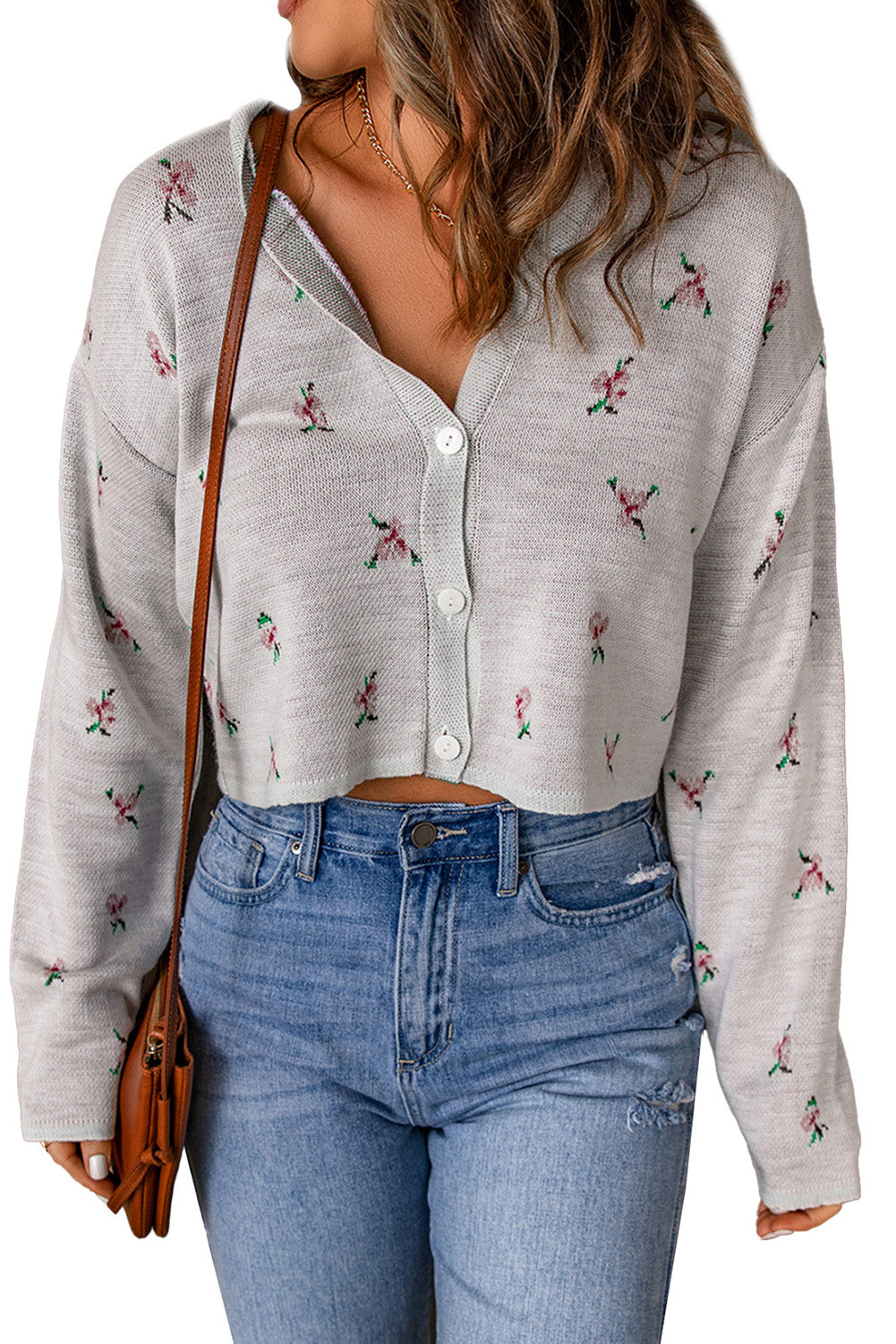 Floral Cropped Cardigan