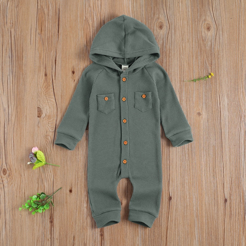 Hooded Waffle Jumpsuit (up to 24mo)