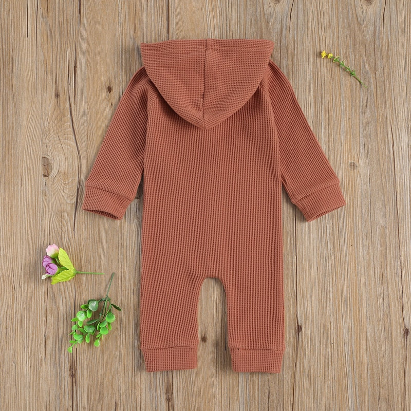 Hooded Waffle Jumpsuit (up to 24mo)